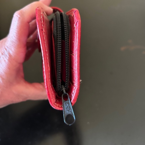 Red Leather Wallet. NWOT - Picture 2 of 7